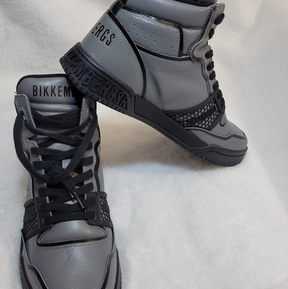 BNIB BIKKEMBERGS MEN'S HIGH-TOP LACE-UP SIGGER SNEAKERS US 9.5